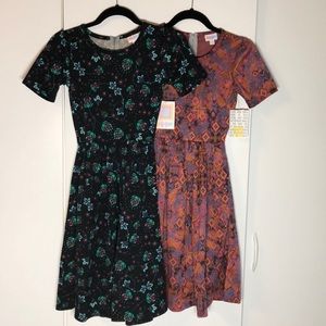 Lot of 2 LuLaRoe Amelia Dresses XXS